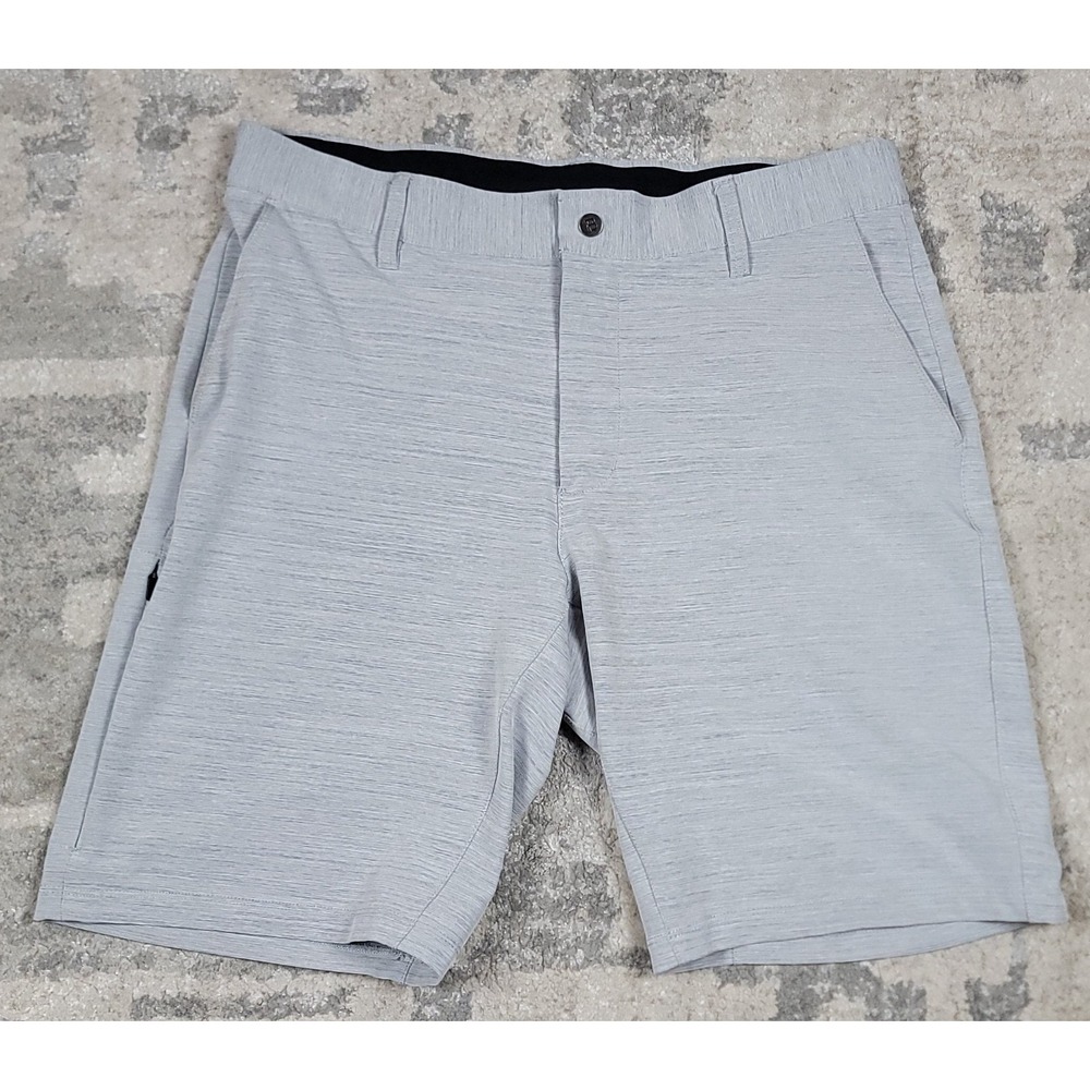 BYLT Kenetic Short Men's Light Grey Technical Stretch Chino Shorts Sz 34x9.5"
